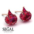 Hidden Halo Ruby Earrings - Rosalie No. 56