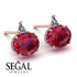 Hidden Halo Ruby Earrings - Rosalie No. 11