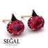 Hidden Halo Ruby Earrings - Rosalie No. 41