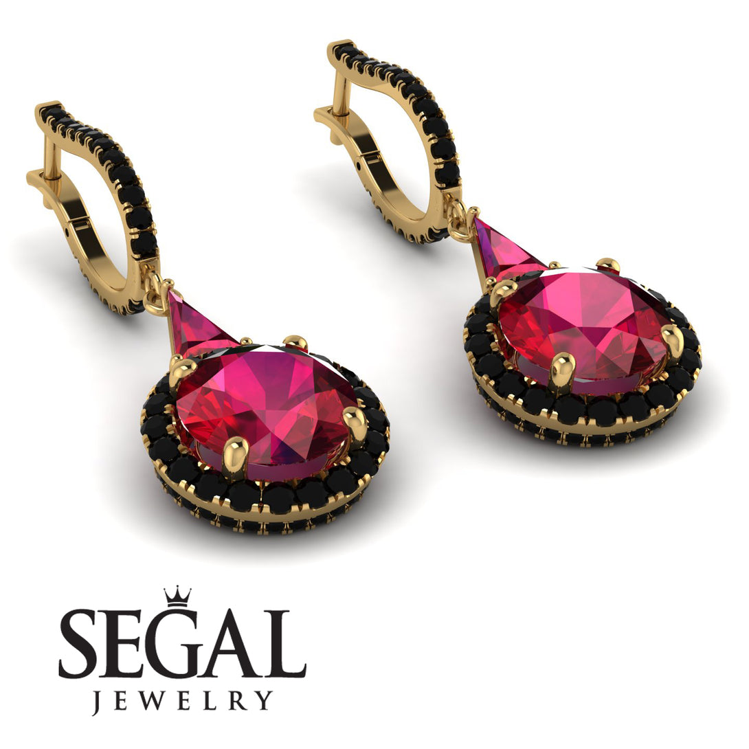 Hidden Halo Ruby Earrings - Joanna No. 40