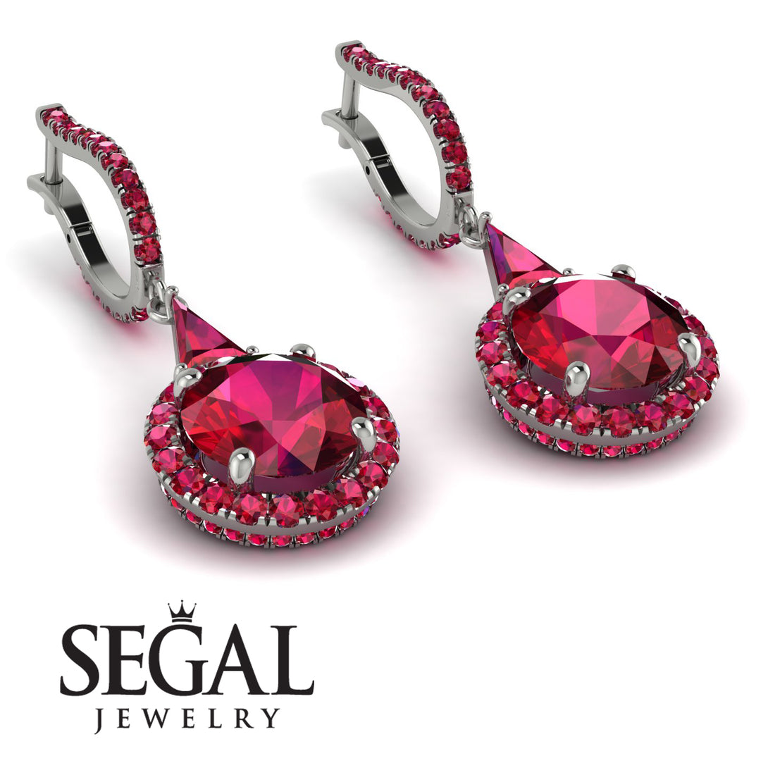 Hidden Halo Ruby Earrings - Joanna No. 57