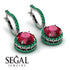 Hidden Halo Ruby Hoop Earrings - Catalina No. 27
