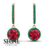 Hidden Halo Ruby Hoop Earrings - Catalina No. 26 image 3