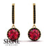 Hidden Halo Ruby Hoop Earrings - Catalina No. 40 image 2