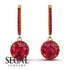 Hidden Halo Ruby Hoop Earrings - Catalina No. 55 image 2