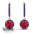 Hidden Halo Ruby Hoop Earrings - Catalina No. 71 image 2