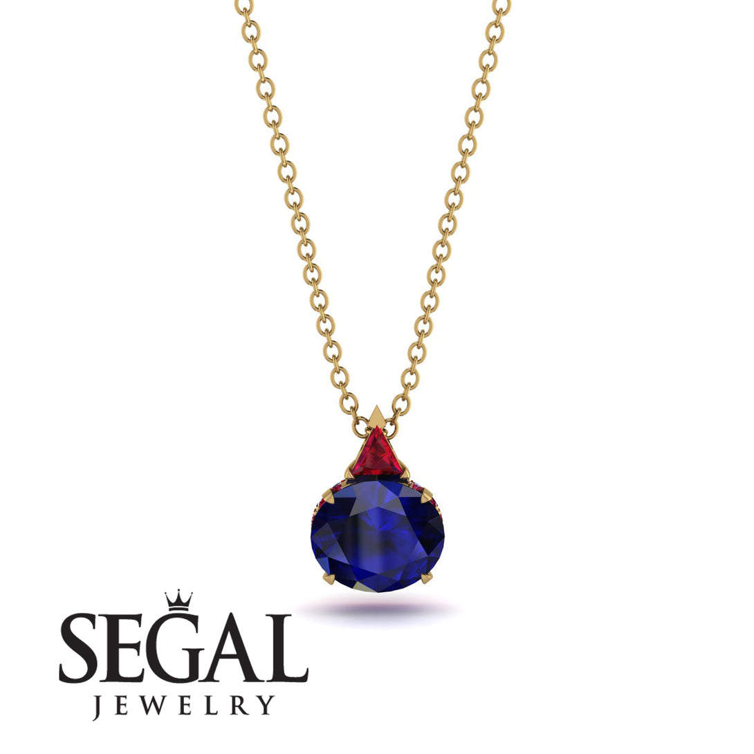 Hidden Halo Sapphire Necklace - Rosalie No. 58