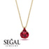 Hidden Halo Ruby Necklace - Rosalie No. 55