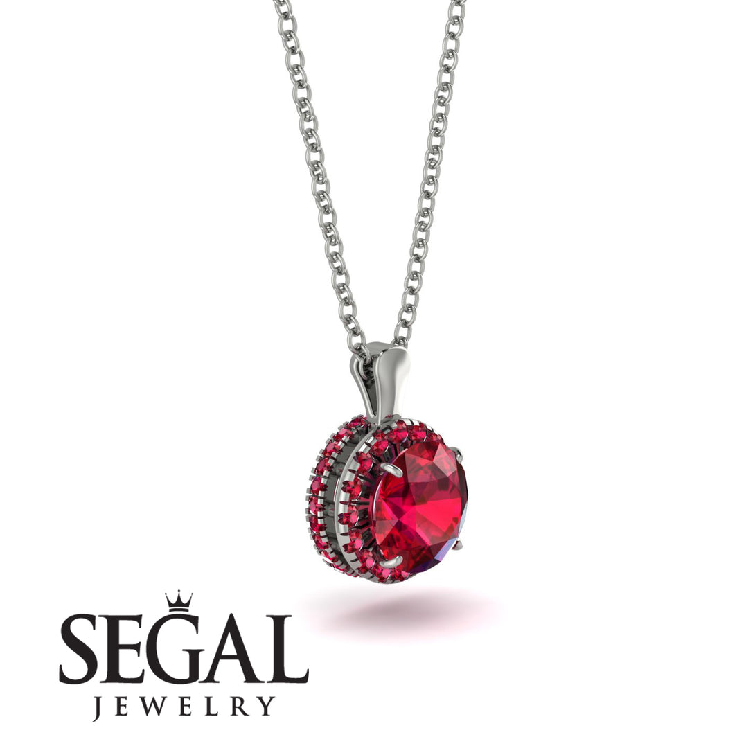 Hidden Halo Ruby Necklace - Catalina No. 57