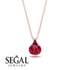 Hidden Halo Ruby Necklace - Rosalie No. 56