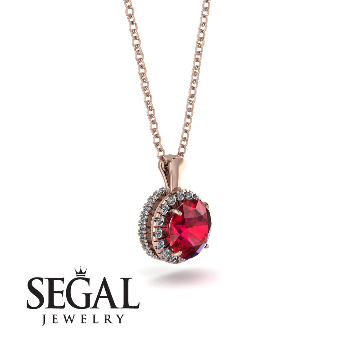 Hidden Halo Ruby Necklace - Catalina No. 11