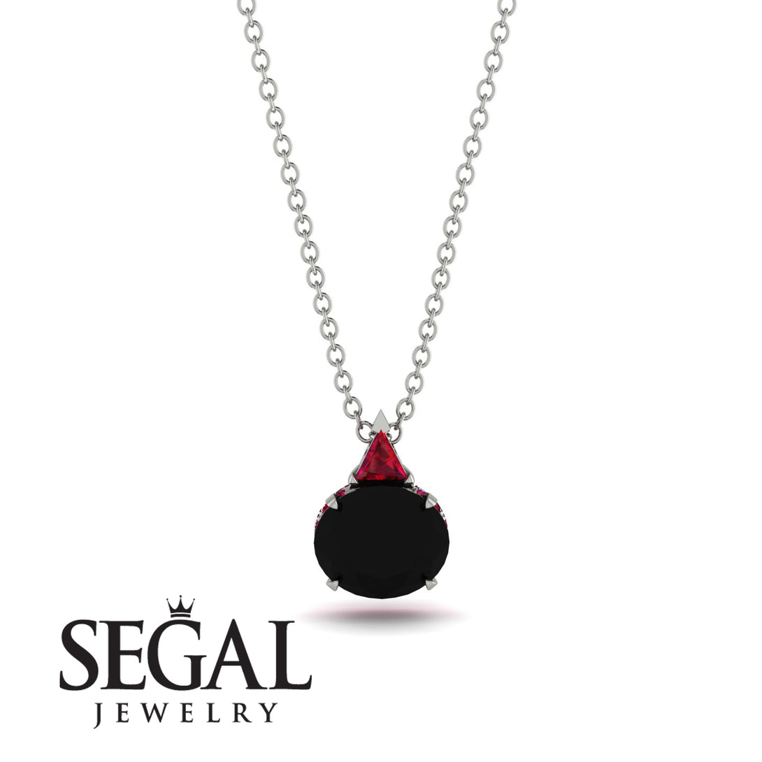 Hidden Halo Black Diamond Necklace - Rosalie No. 54