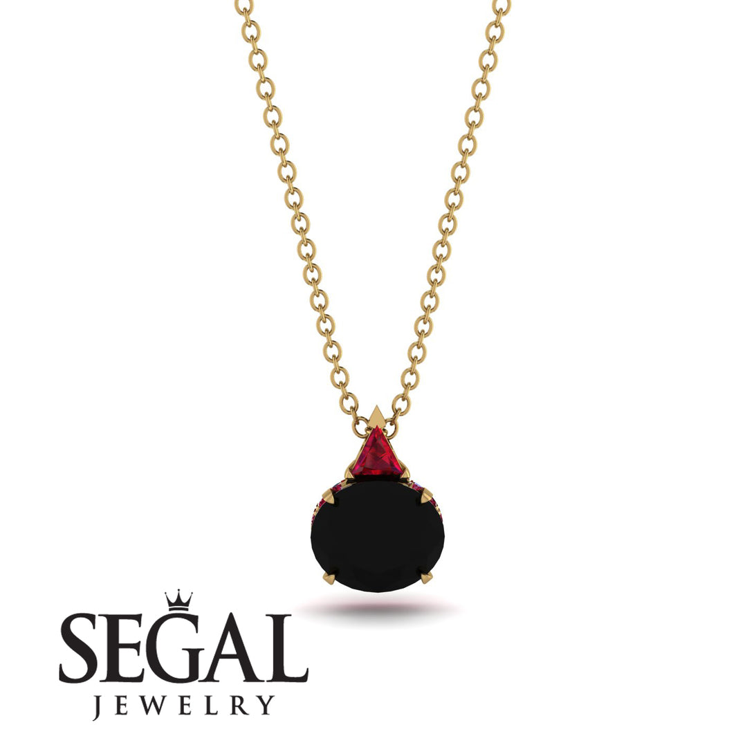 Hidden Halo Black Diamond Necklace - Rosalie No. 52