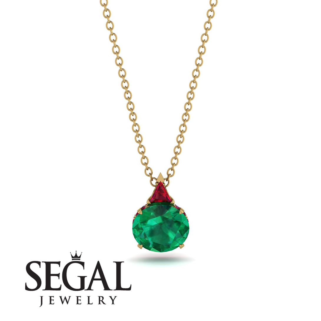 Hidden Halo Emerald Necklace - Rosalie No. 49