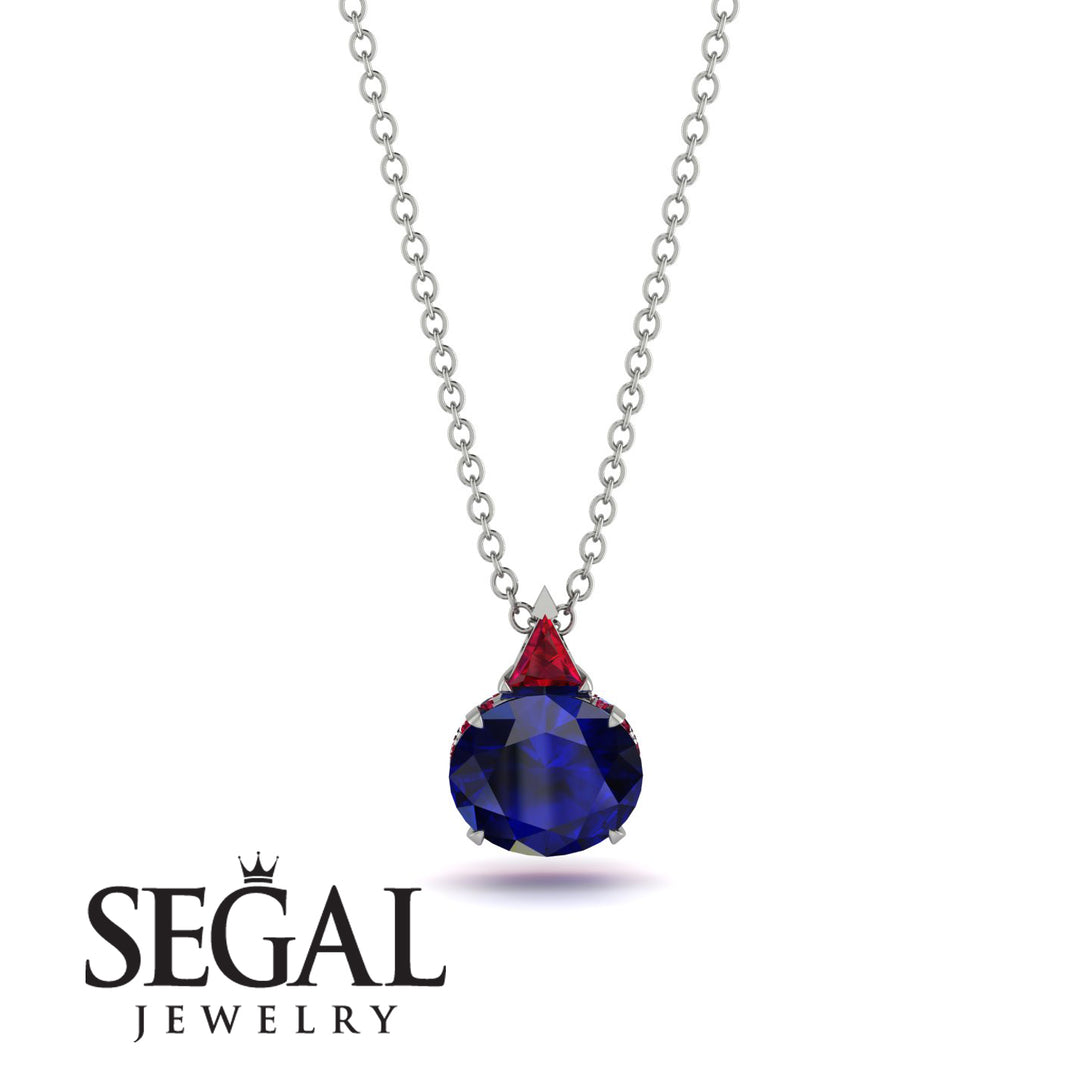Hidden Halo Sapphire Necklace - Rosalie No. 60