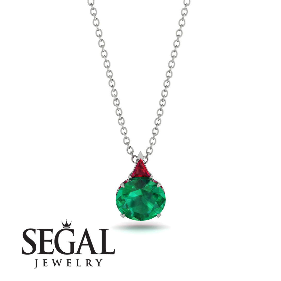 Hidden Halo Emerald Necklace - Rosalie No. 51