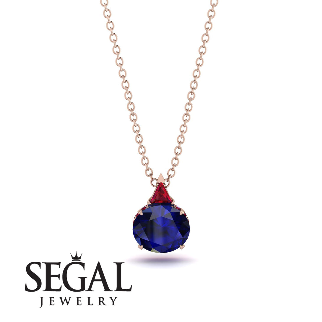 Hidden Halo Sapphire Necklace - Rosalie No. 59