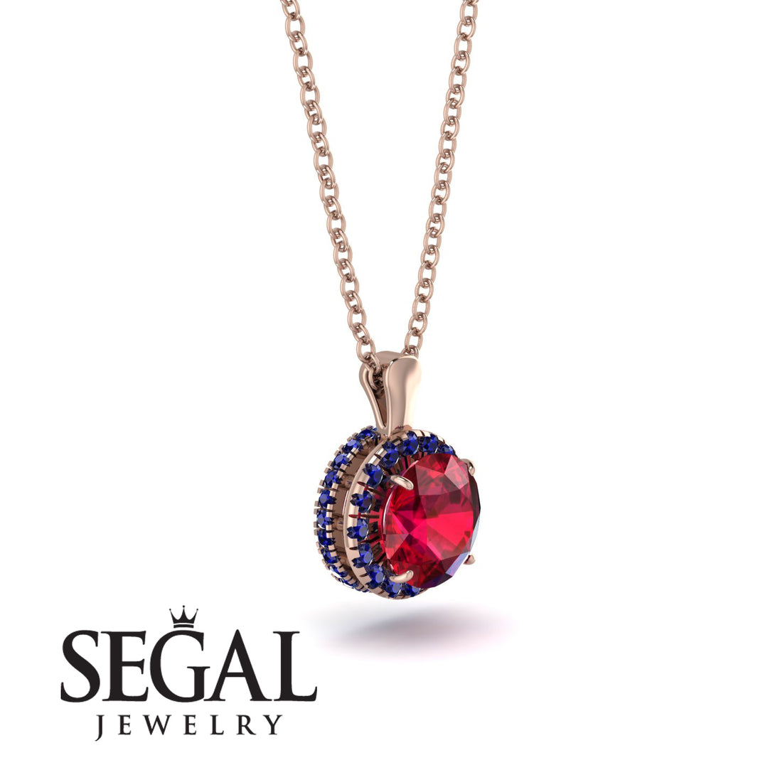Hidden Halo Ruby Necklace - Catalina No. 71