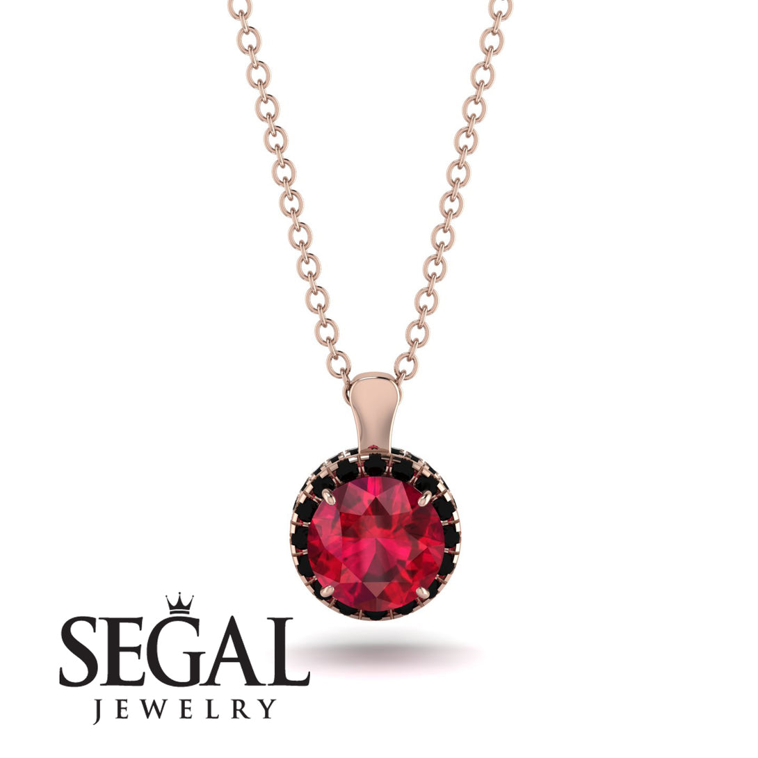 Hidden Halo Ruby Necklace - Catalina No. 41