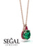 Hidden Halo Emerald Necklace - Rosalie No. 50