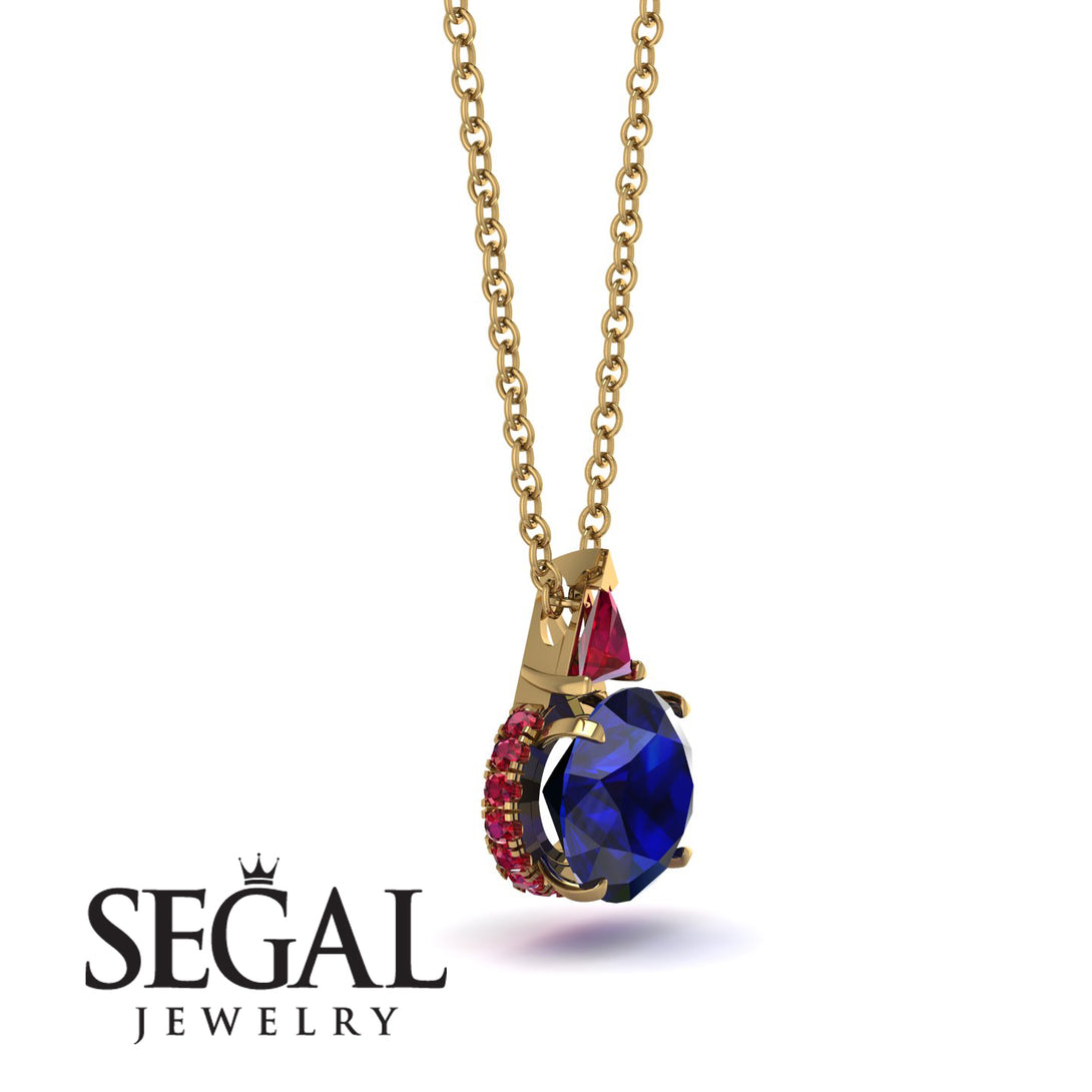 Hidden Halo Sapphire Necklace - Rosalie No. 58