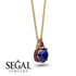 Hidden Halo Sapphire Necklace - Rosalie No. 58