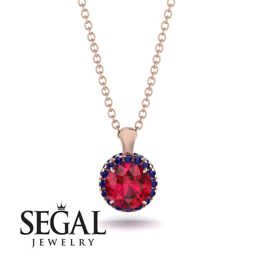Hidden Halo Ruby Necklace - Catalina No. 71