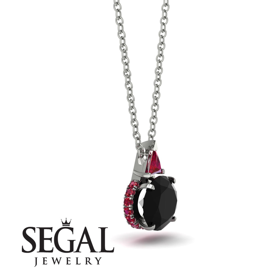 Hidden Halo Black Diamond Necklace - Rosalie No. 54