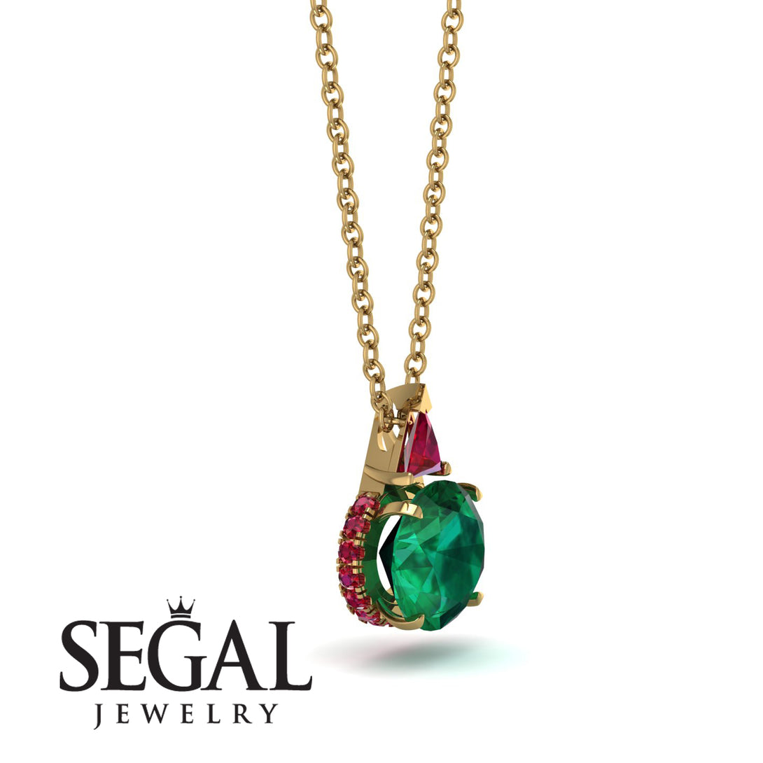 Hidden Halo Emerald Necklace - Rosalie No. 49
