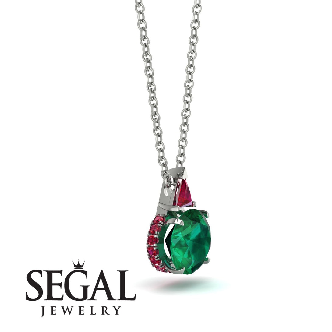 Hidden Halo Emerald Necklace - Rosalie No. 51