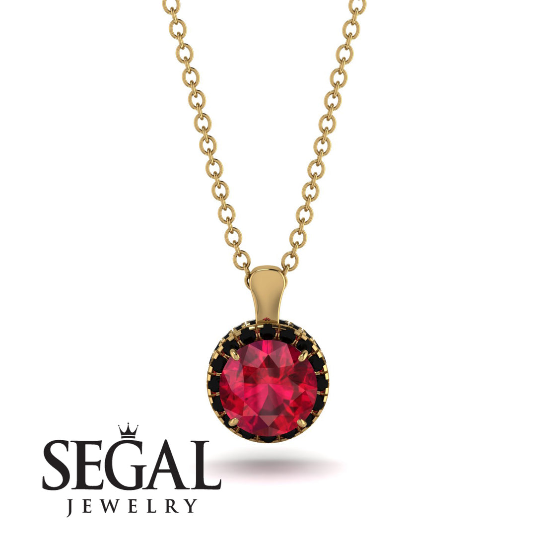 Hidden Halo Ruby Necklace - Catalina No. 40