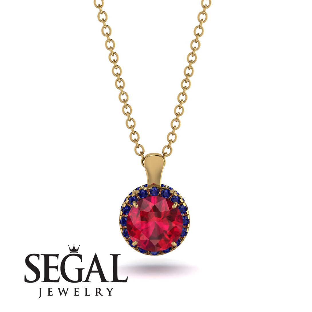 Hidden Halo Ruby Necklace - Catalina No. 70
