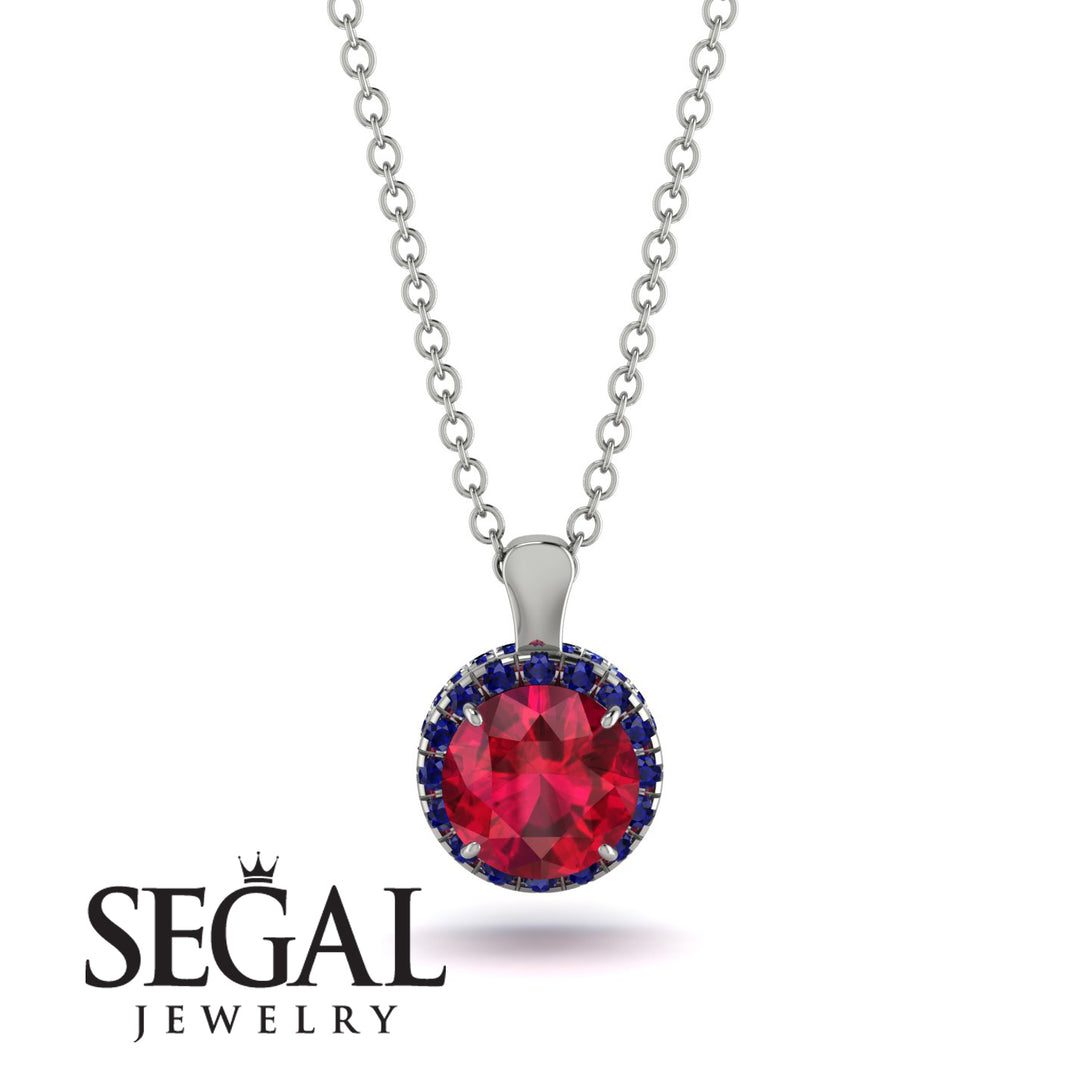Hidden Halo Ruby Necklace - Catalina No. 72