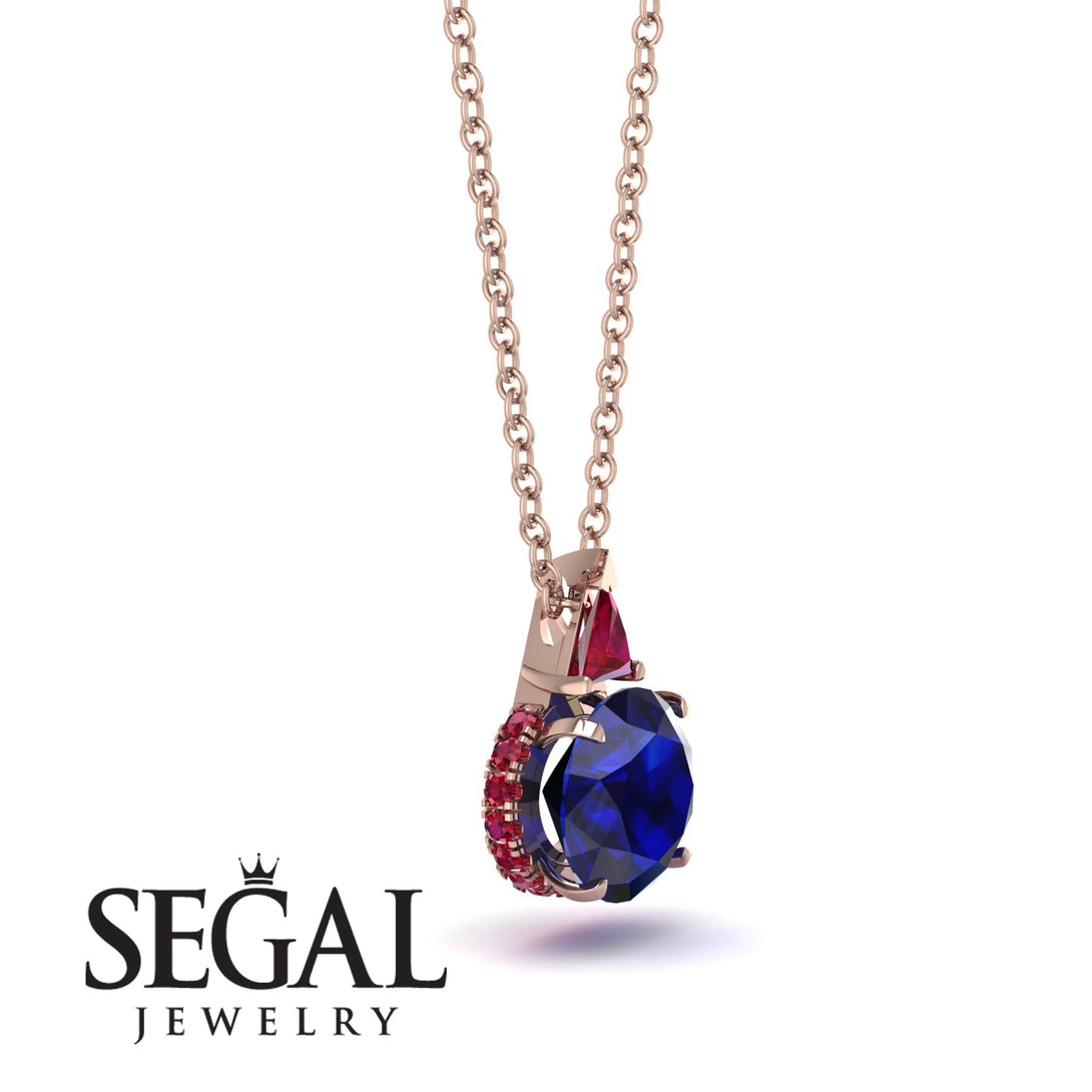 Hidden Halo Sapphire Necklace - Rosalie No. 59