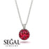 Hidden Halo Ruby Necklace - Catalina No. 57