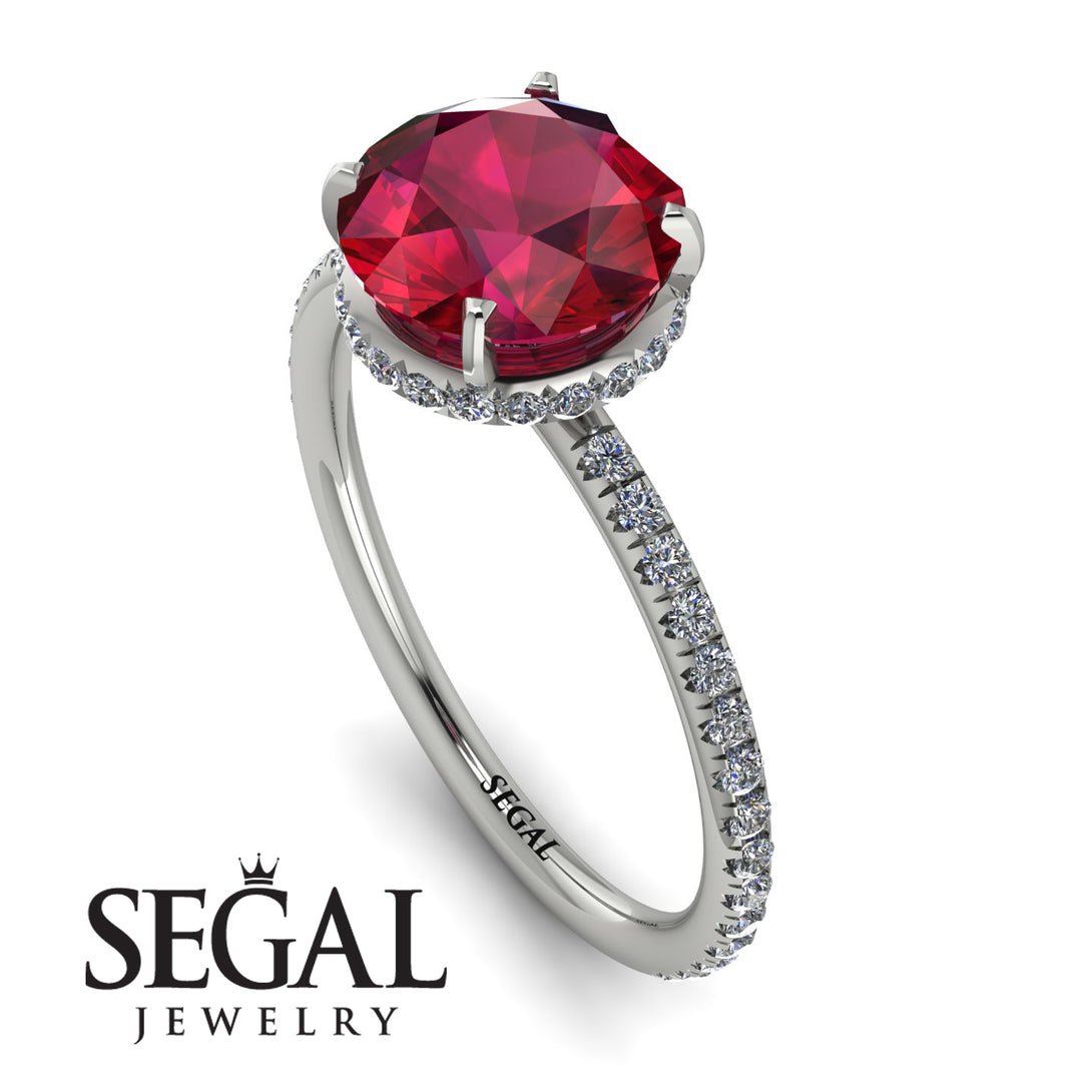 Hidden Halo Ruby Ring - Fiona No. 12