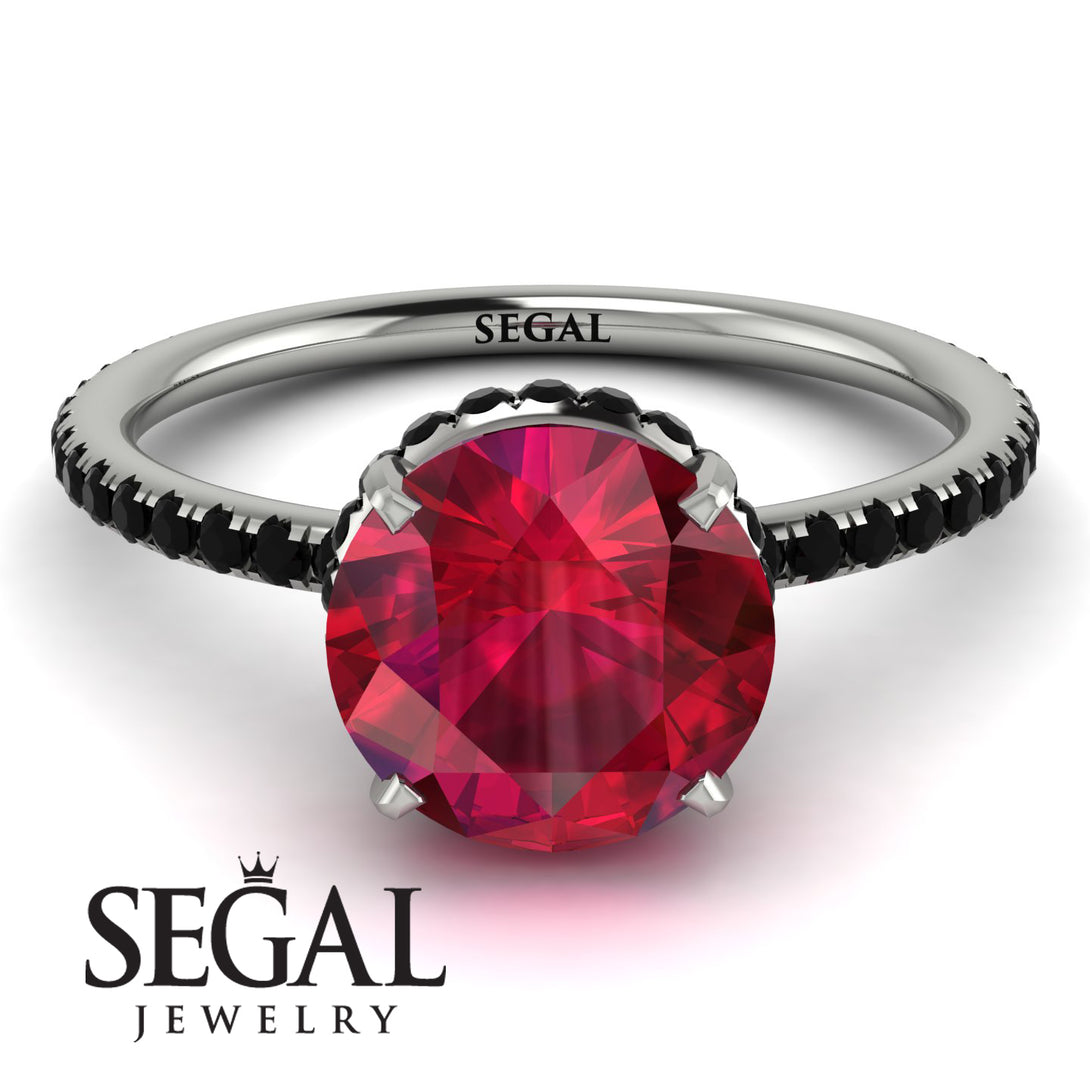 Hidden Halo Ruby Ring - Fiona No. 42