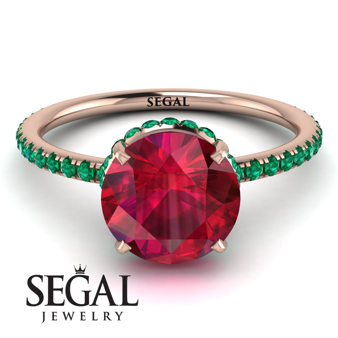 Hidden Halo Ruby Ring - Fiona No. 26