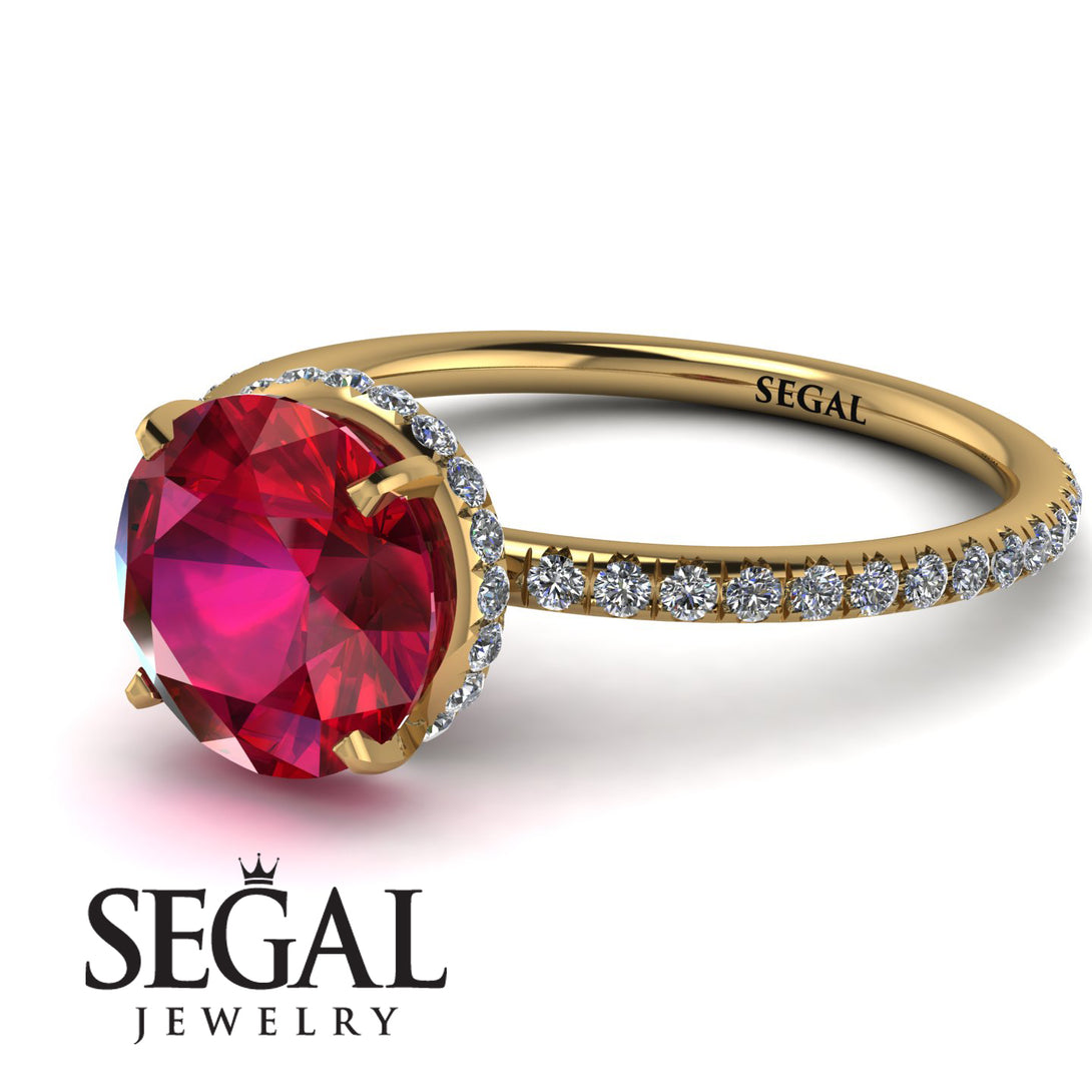 Hidden Halo Ruby Ring - Fiona No. 10