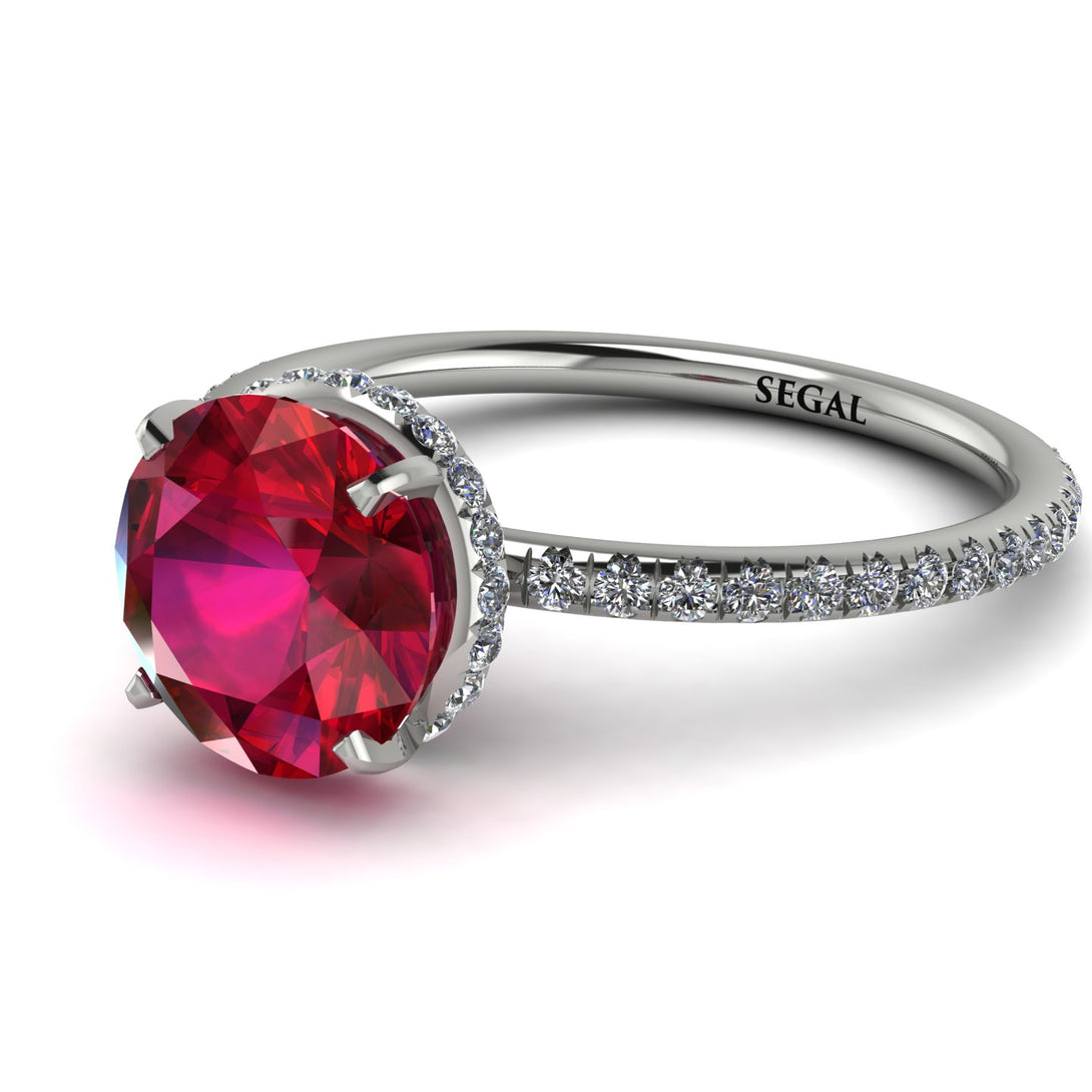 Hidden Halo Ruby Ring - Fiona No. 12