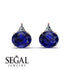Hidden Halo Sapphire Earrings - Rosalie No. 14