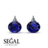 Hidden Halo Sapphire Earrings - Rosalie No. 15