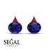 Hidden Halo Sapphire Earrings - Rosalie No. 60