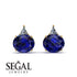 Hidden Halo Sapphire Earrings - Rosalie No. 13