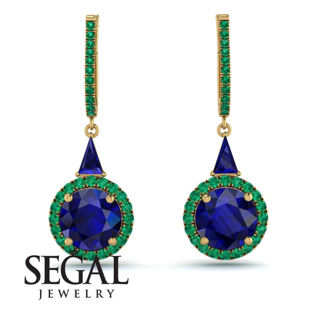 Hidden Halo Sapphire Earrings - Joanna No. 28