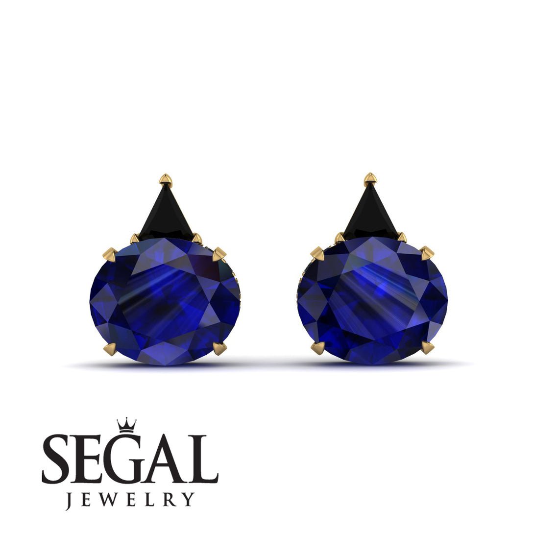 Hidden Halo Sapphire Earrings - Rosalie No. 43