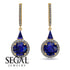Hidden Halo Sapphire Earrings - Joanna No. 13