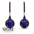 Hidden Halo Sapphire Earrings - Joanna No. 44