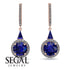 Hidden Halo Sapphire Earrings - Joanna No. 14