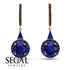 Hidden Halo Sapphire Earrings - Joanna No. 73